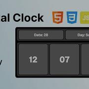 Build A Digital Clock Using HTML CSS JavaScript Real Time Clock With Date Day Display