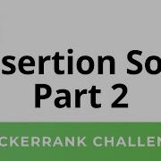 HackerRank Solution Insertion Sort In C Part 2