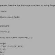 JAVA PROGRAM TO DRAW THE LINE RECTANGLE OVAL TEXT ETC USING THE GRAPHICS METHOD