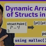 Dynamic Array Of Structs In C Using Malloc Dynamic Memory Allocation C Programming For Beginners