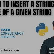 Python To Insert A String In The Middle Of A Given String TCS Python Interview Question