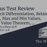 Calculus 1 Test Review Implicit Differentiation Through Graphing Using Derivatives