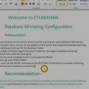 SQL SERVER DATABASE MIRRORING PREREQUISITES PART 1 OF 3
