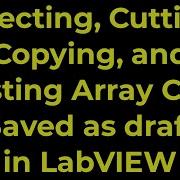 LabVIEW Selecting Cutting Copying And Pasting Array Cells