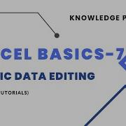 MS Excel Basics Basic Data Editing