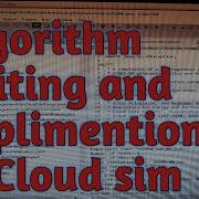 VM Allocation Algorithm Writing In Cloud Sim