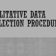 Qualitative Data Collection Procedures