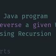 Java Program To Reverse A Word Using Recursion Shorts