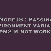 NodeJS Passing Environment Variable To Pm2 Is Not Working