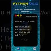 Give Your Answer In The Comments Python Pythonprogramming Pythonmcq Pythonquiz Pythonbeginner