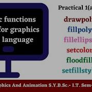Practical 1 A Basic Functions Used For Graphics In C Language Part II