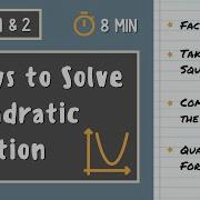 4 WAYS TO SOLVE A QUADRATIC EQUATION Algebra 1 2 Factoring Square Roots Quadratic Formula