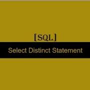 SQL Select Distinct Statement