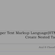 20 HTML Nested Table