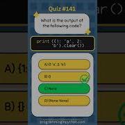 Python Quiz 141 What S The Answer Quiz 141 Python Shorts Quiz Codingchallenge