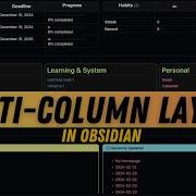 How To Create Multi Column Layout Setup In Obsidian