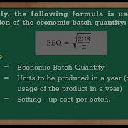 Formula To Calculate Economic Batch Quantity
