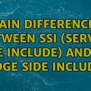 Main Differences Between SSI Server Side Include And ESI Edge Side Include 2 Solutions