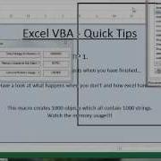 Excel VBA Quick Tips 1 Memory Leaks