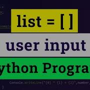 User Input For A List Python Programming Language Tutorial