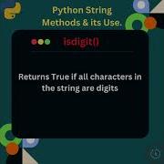 Exploring Python String Methods Isdigit Python Coding Interview Pythontutorial