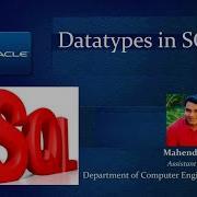SQL Oracle SQL Datatypes Datatypes In SQL