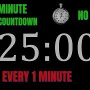 25 Minute Workout Countdown Timer With 1 Minute Interval Beeps NO MUSIC