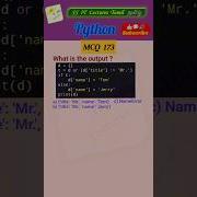 Python MCQ 173 Dictionary Quiz Test Your Skills Pythonprogramming Pythoninterview Shorts Trending
