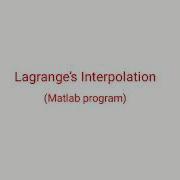 Lagranges Interpolation Matlab Coding
