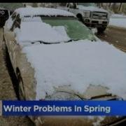 Tewksbury Police Stop Snow Covered Car During April Storm