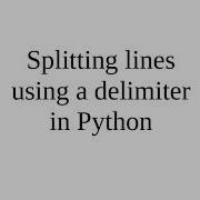 Splitting Lines Using A Delimiter In Python