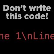 Don T Write This Code Use A Multiline String Instead