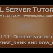 Difference Between Rank Dense Rank And Row Number In SQL