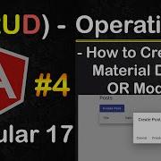 Angular CRUD Operations 4 How To Create Material Dialog Or Modal In Angular