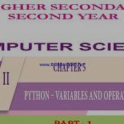 12th Computer Science Unit II Chapter 5 Python Variables And Operators Part 1