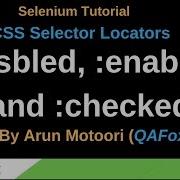 CSS Selector Locators Part 15 Locating Disabled Enabled And Selected UI Elements