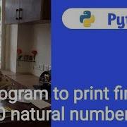 Program To Print First 10 Natural Numbers In Python