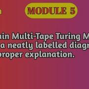 VTU 5th Sem TOC Multi Tape Turing Machine Explained Diagram Working Module 5 BCS503