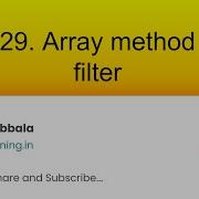 Array Methods Filter Javascript Foundation Training Videos In Telugu Video29