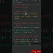 Count True Values In A Boolean Array In Python Coding Code Programming