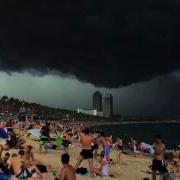Timelapse Heavy Weather Incoming Barcelona Beach Rolling Clouds