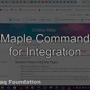 Maple Command For Integration Math Lecture Sabaq Pk