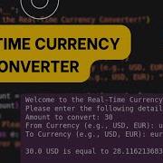 Real Time Currency Converter Using Python