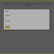 Make Login Form By Using Bootstrap Modal With PHP Ajax Jquery