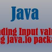 Java Reading Input Values Using Java Io Package