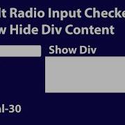 Show Hide Div Content With Default Radio Button Input Checked