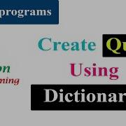 Create Quiz Using Dictionary Python Tutorials Interview Question