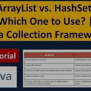 ArrayList Vs HashSet Which One To Use Java Collection Framework