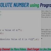 Find Absolute Value Using C C Programming Computer Programming Education ICT