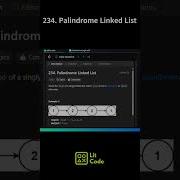 Leetcode 234 Palindrome Linked List Shorts Python Leetcodechallenge Coding Leetcode